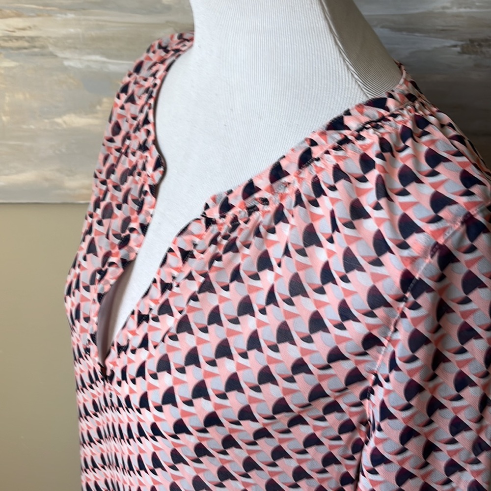 Caslon Sheer Pink Patterned Blouse - image 6